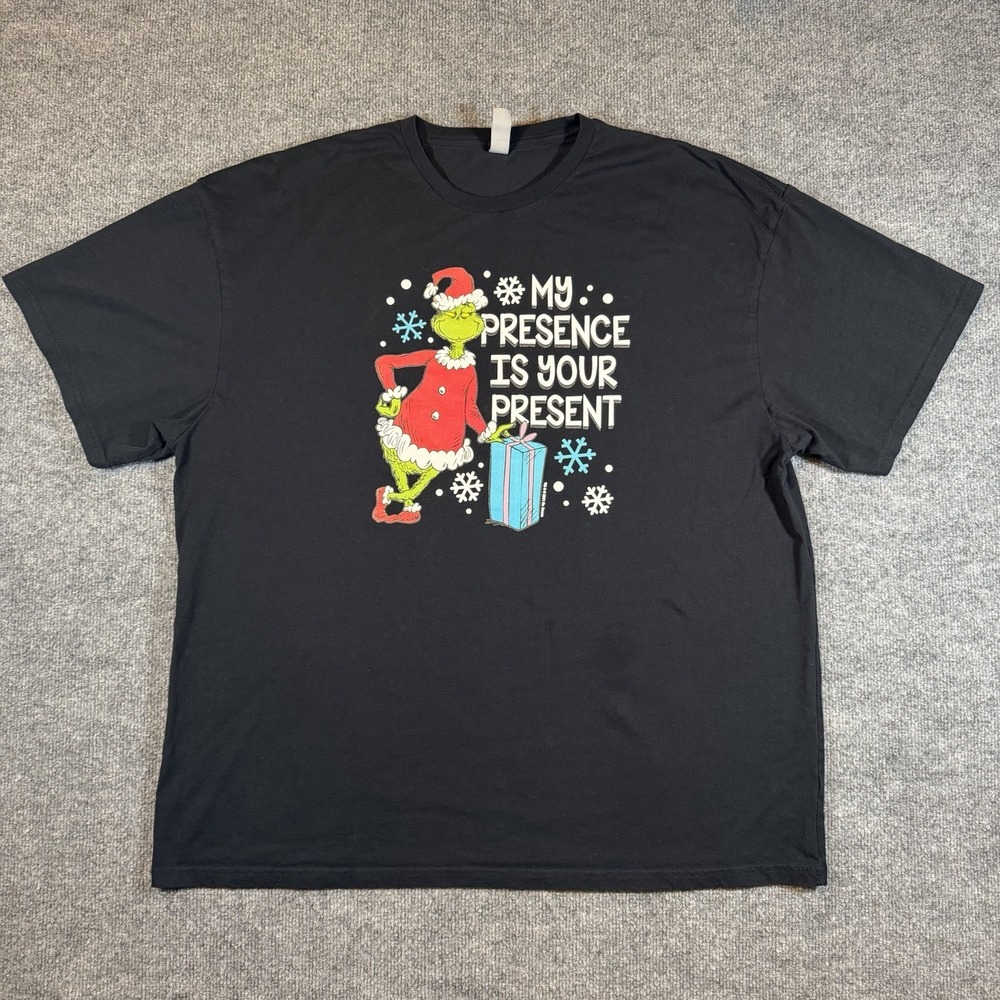 Dr Seuss The Grinch Christmas‎ Black Graphic Tee Cotton Mens 4XL